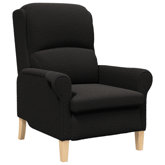 Poltrona Ergonomica Nero Tessuto, Legno Standard Ergonomica
