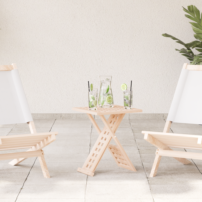 Tavolino da caffè pieghevole 33x33x40,5 cm in legno massello di noce