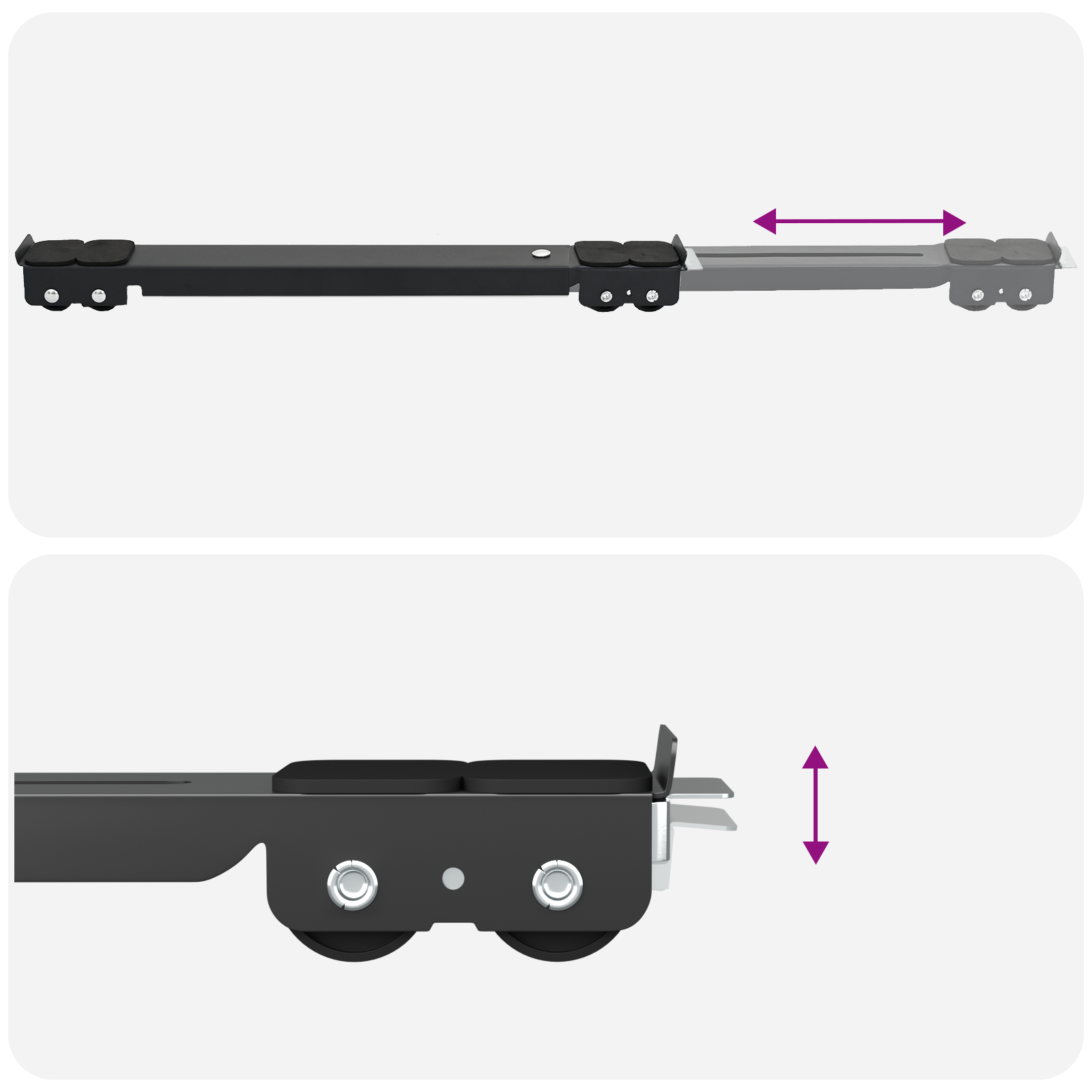 Base per Lavatrice con Ruote 2 pcs Lunghezza 46-71 cm 300 kg