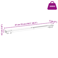 Base per Lavatrice con Ruote 2 pz Lunghezza 46-71 cm 300 kg