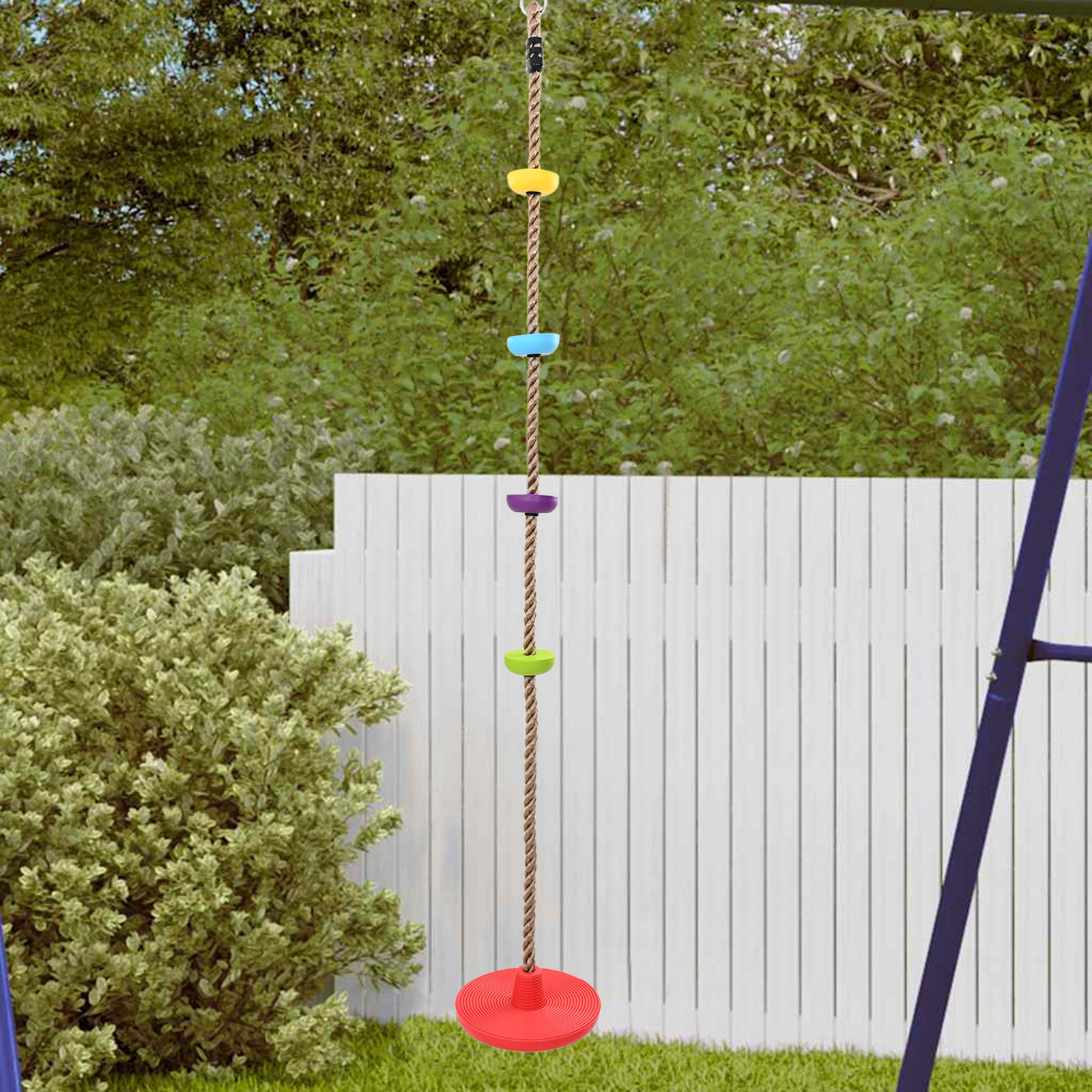 Corda da Arrampicata per Bambini  con Sella a Disco e Piattaforme 200 cm