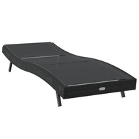 Lettino prendisole nero in polyrattan e Textilene