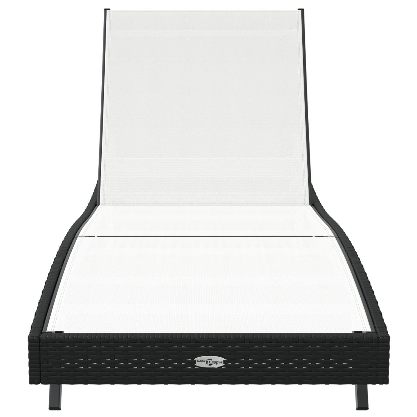 Lettino Prendisole Nero Rattan e Textilene