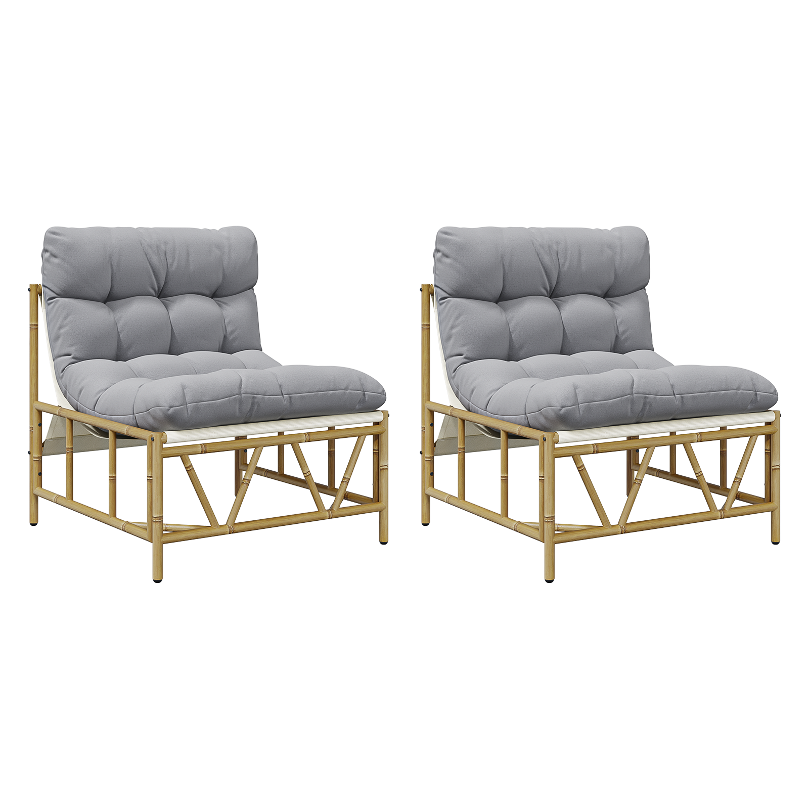 Set di 2 Sedie Relax con Cuscino 60x80x71 cm Acciaio