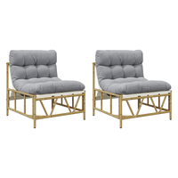 Set di 2 Sedie Relax con Cuscino 60x80x71 cm Acciaio