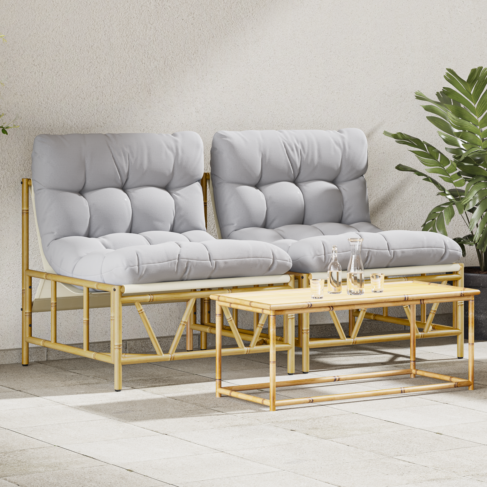 Set di 2 Sedie Relax con Cuscino 60x80x71 cm Acciaio