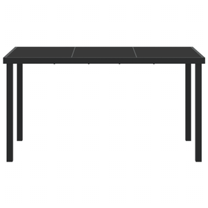 Tavolo da Giardino Nero 140x80x73 cm Vetro Temperato