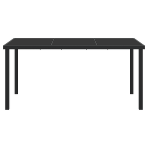 Tavolo Giardino Nero 160x80x73 cm Vetro Temperato