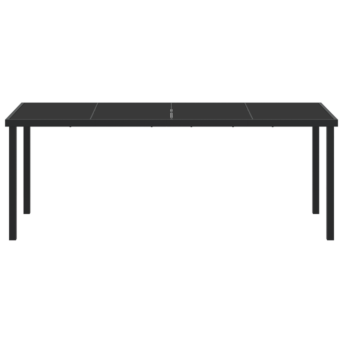 Tavolo da Giardino  Nero 200x80x73 cm in Vetro Temperato