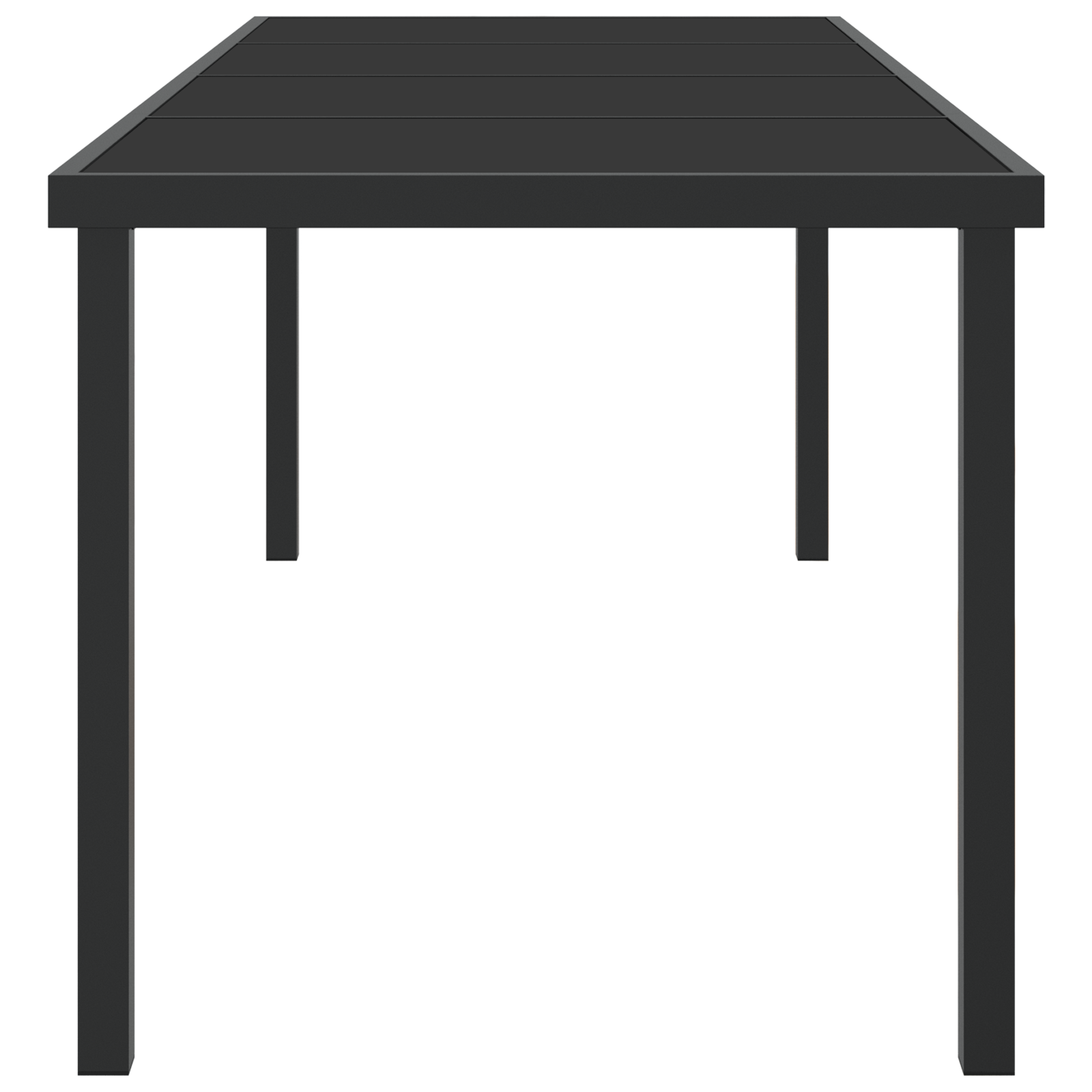 Tavolo da Giardino  Nero 200x80x73 cm in Vetro Temperato