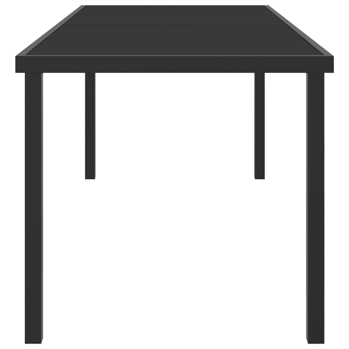 Tavolo da Giardino  Nero 200x80x73 cm in Vetro Temperato