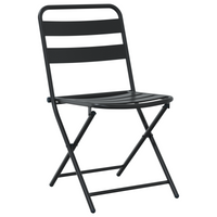 Set Bistro Pieghevole 3 Pezzi in Acciaio Antracite