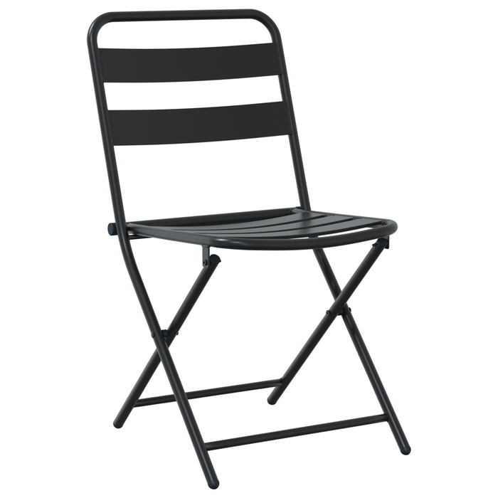 Set Bistro Pieghevole 3 Pezzi in Acciaio Antracite