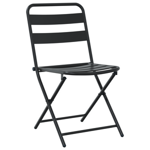 Set Bistro Pieghevole a 3 Pezzi Antracite Acciaio