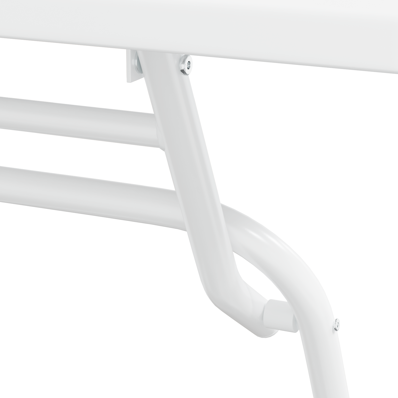 Set Bistro Pieghevole da 3 Pezzi Bianco in Acciaio