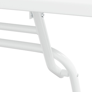 Set Bistro Pieghevole da 3 Pezzi Bianco in Acciaio