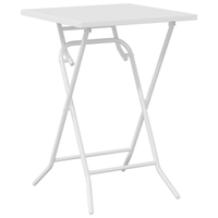 Set Bistro Pieghevole da 3 Pezzi Bianco in Acciaio