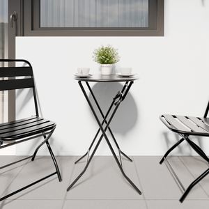 Tavolo da giardino pieghevole Antracite Ø50x72 cm Acciaio