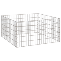 Compostiera da Giardino  100x100x50 cm in Acciaio Zincato Quadrata