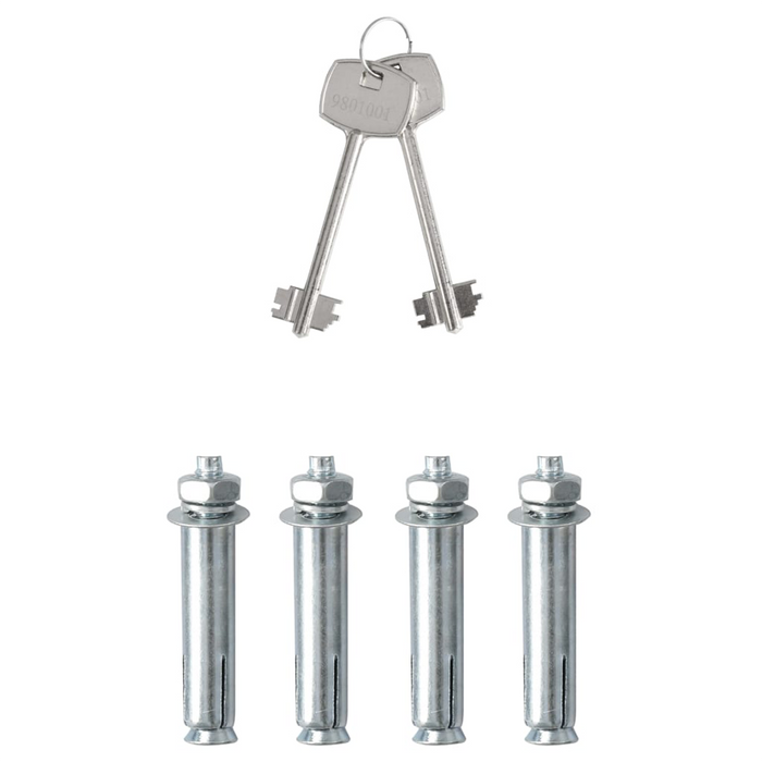 Cassa Sicura con Serratura a Chiave Grigio Scuro 20 x 31 x 20 cm Acciaio