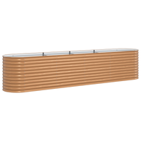 Vaso Sollevato da Giardino Effetto Legno Acciaio Zincato