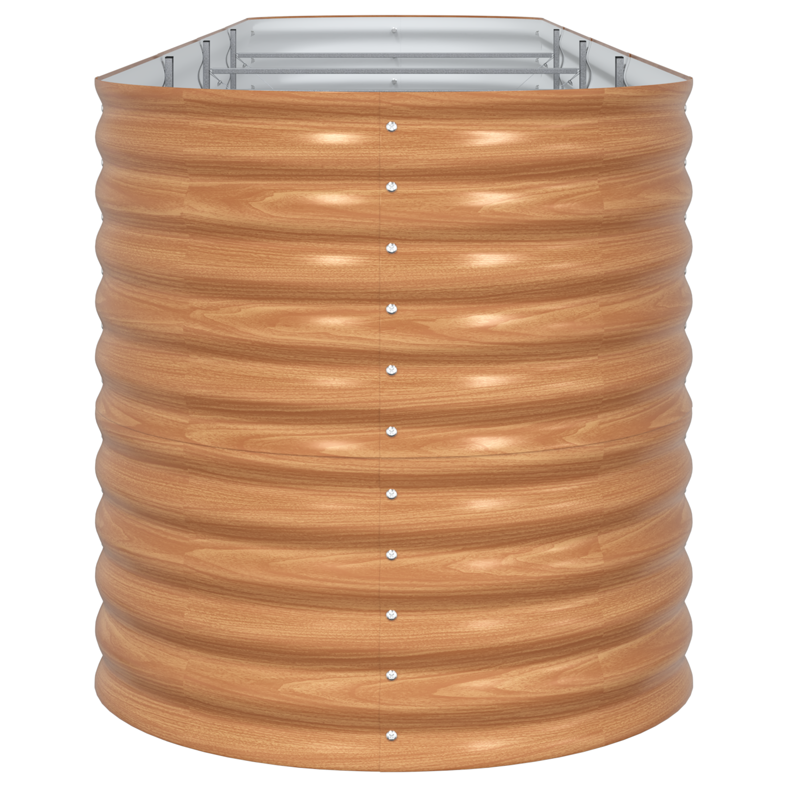 Vaso Sollevato da Giardino Effetto Legno Acciaio Zincato