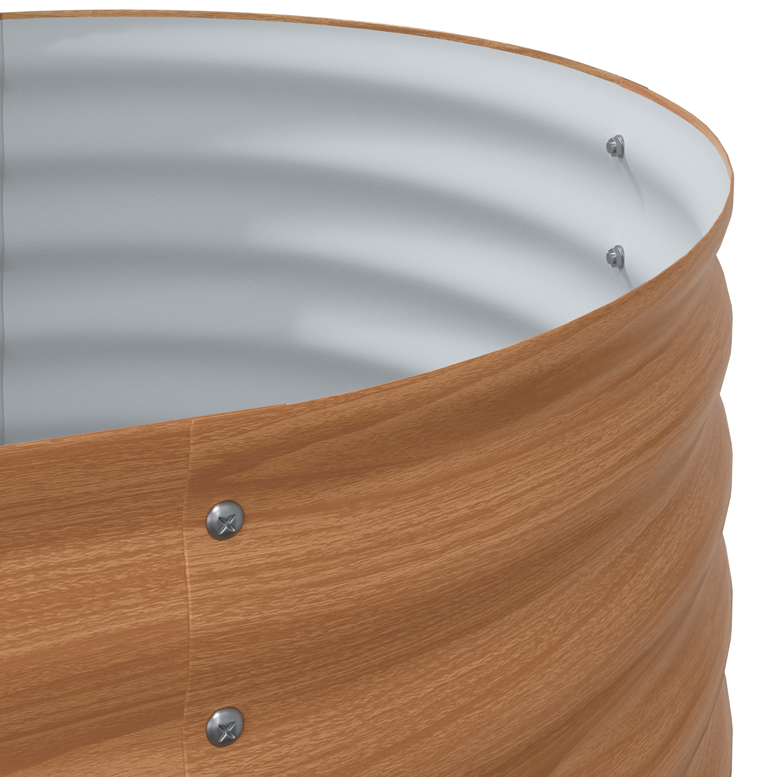 Cassone da Giardino Marrone - Aspetto Legno 240x80x81 cm in Acciaio