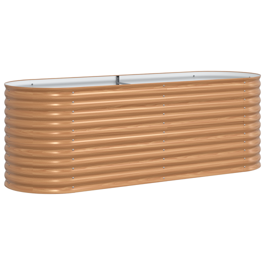 Cassone da Giardino Marrone - Aspetto Legno 240x80x81 cm in Acciaio