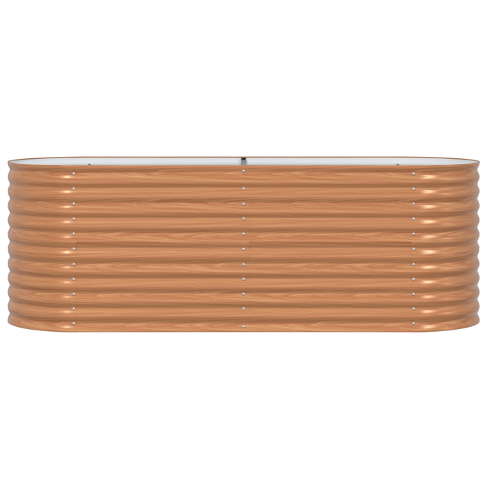 Cassone da Giardino Marrone - Aspetto Legno 240x80x81 cm in Acciaio