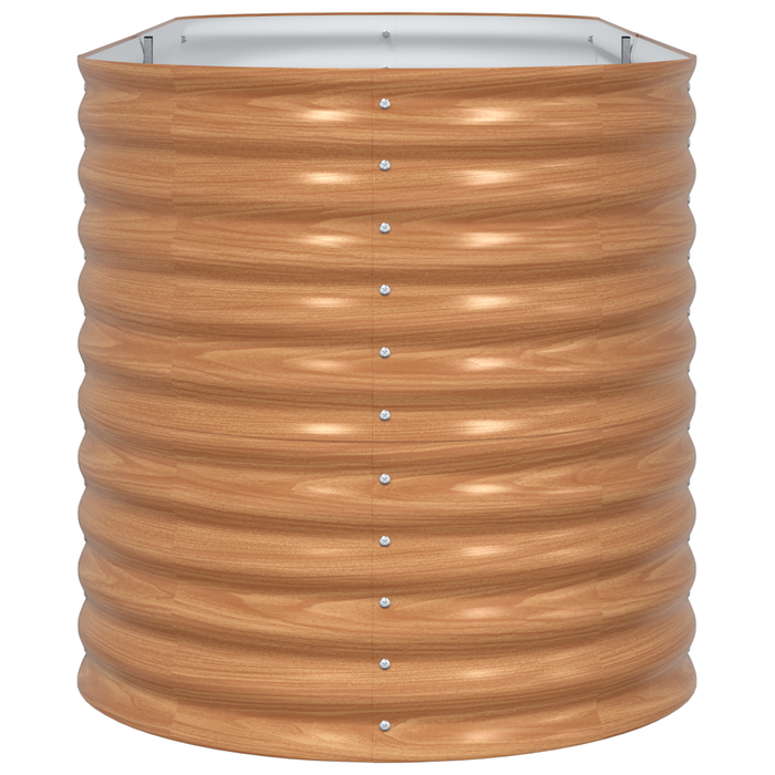 Cassone da Giardino Marrone - Aspetto Legno 240x80x81 cm in Acciaio