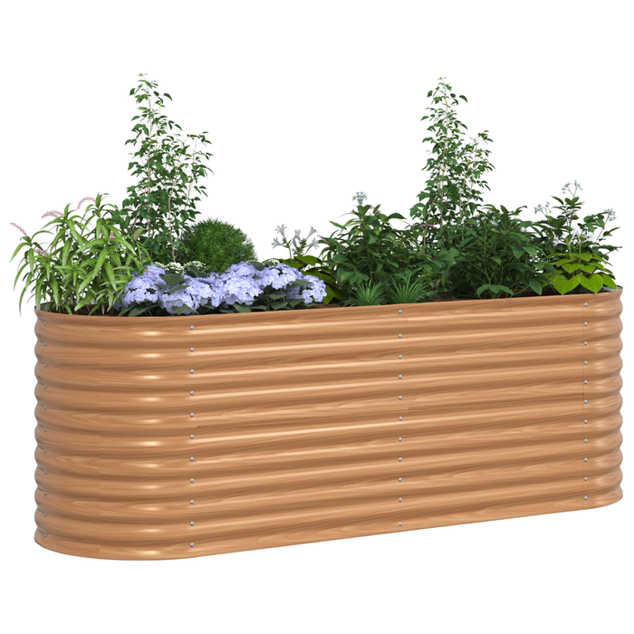 Cassone da Giardino Marrone - Aspetto Legno 240x80x81 cm in Acciaio