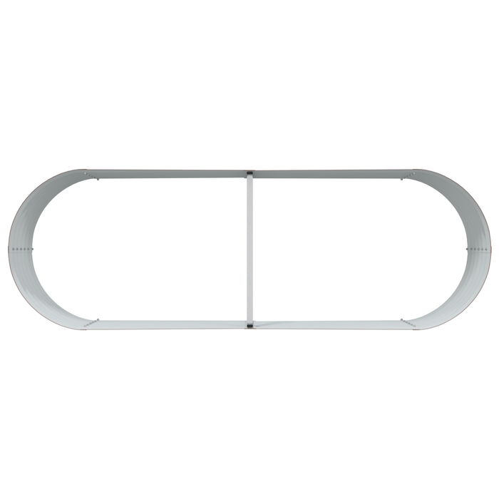 Letto da Giardino Rialzato Marrone Effetto Legno 240x80x44 cm Acciaio