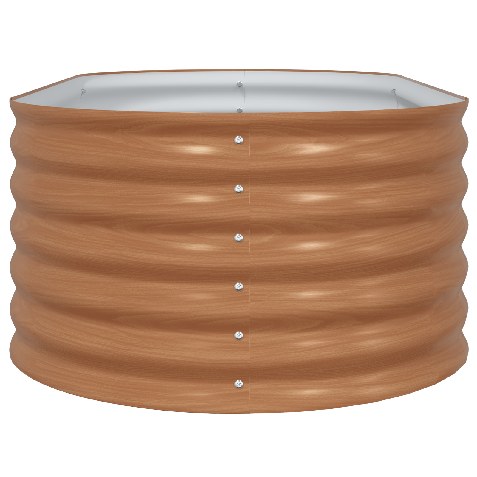 Letto da Giardino Rialzato Marrone con Aspetto Legno 160x80x44 cm Acciaio