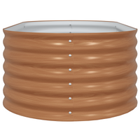 Letto da Giardino Rialzato Marrone con Aspetto Legno 160x80x44 cm Acciaio