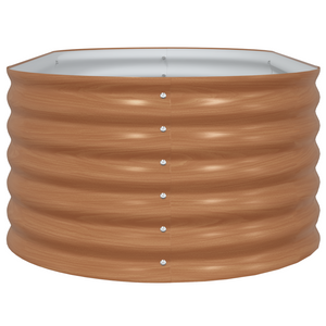 Letto da Giardino Rialzato Marrone con Aspetto Legno 160x80x44 cm Acciaio