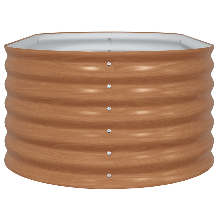 Letto da Giardino Rialzato Marrone con Aspetto Legno 160x80x44 cm Acciaio