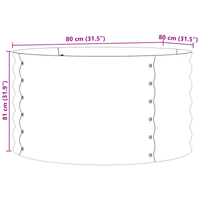 Letto da Giardino Rialzato Marrone con Effetto Legno 80x80x44 cm in Acciaio