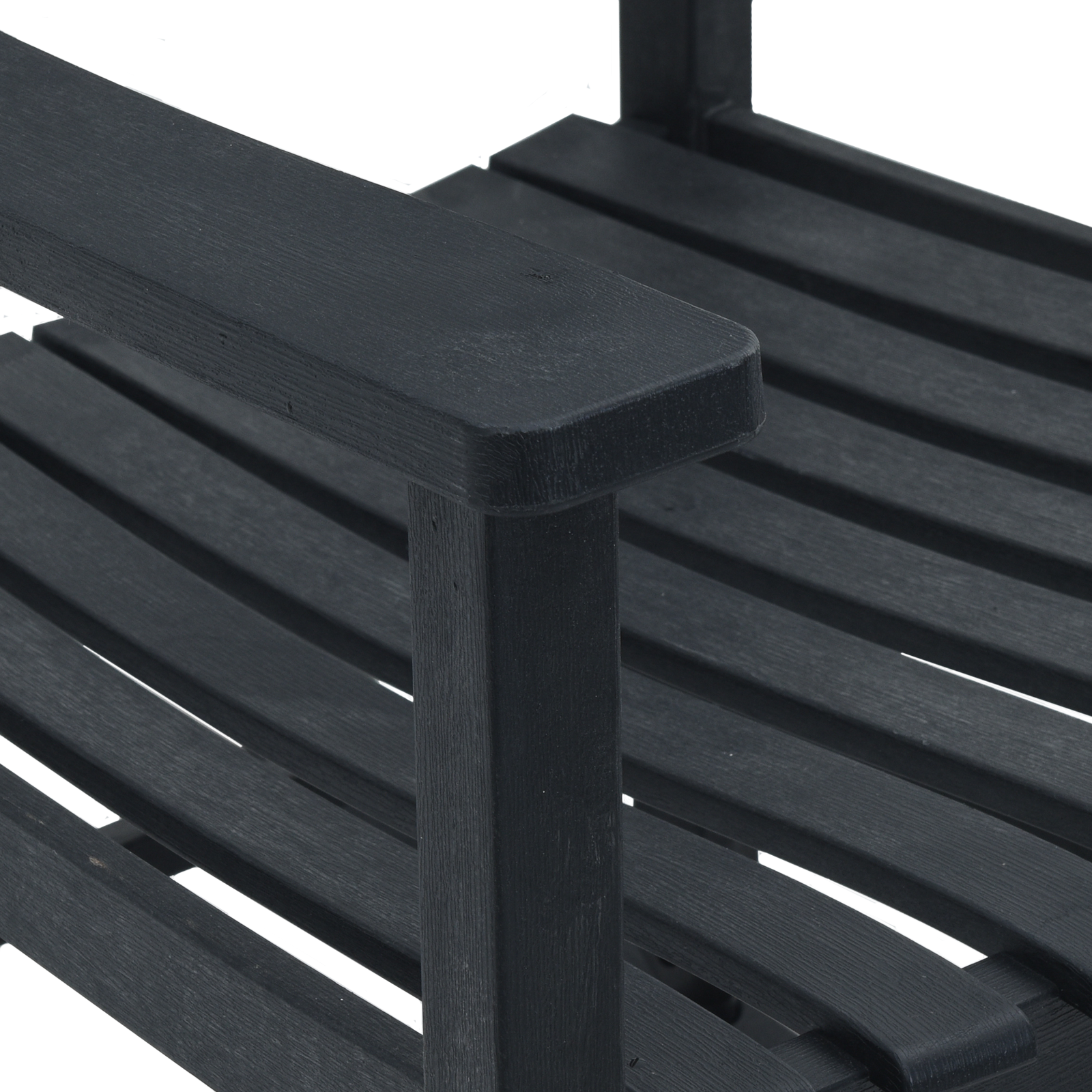 Sedia a dondolo da giardino Nera 65x84x114 cm HDPE