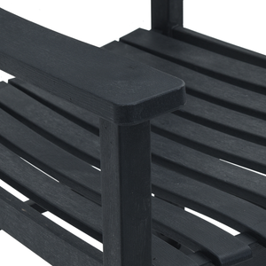 Sedia a dondolo da giardino Nera 65x84x114 cm HDPE