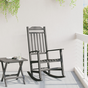 Sedia a dondolo da giardino Nera 65x84x114 cm HDPE