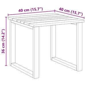 Tavolo per lettini 40x40x36 cm Legno di pino impregnato