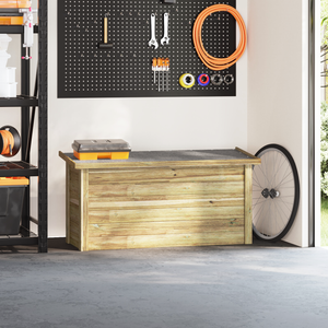 Scatola di Stoccaggio in Legno Trattato di Pino 44x119x57 cm