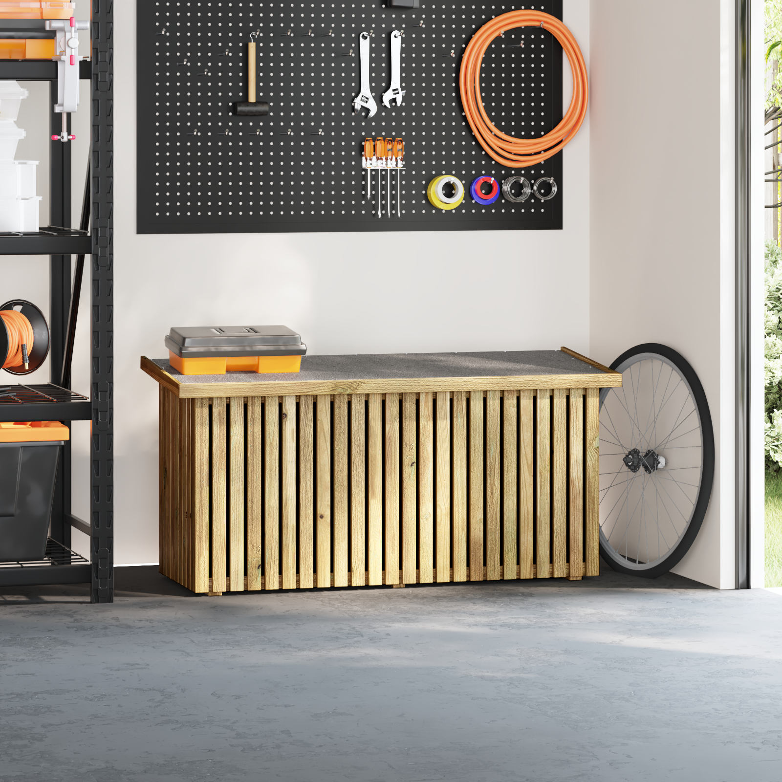 Scatola di Stoccaggio 119x44x58.5 cm Legno di Pino Trattato