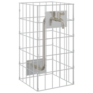 Colonna Gabion con Rubinetto 50x25x25 cm Acciaio Inox
