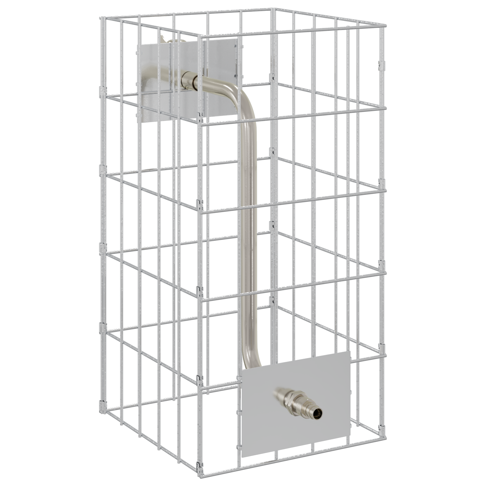 Colonna Gabion con Rubinetto 50x25x25 cm Acciaio Inox