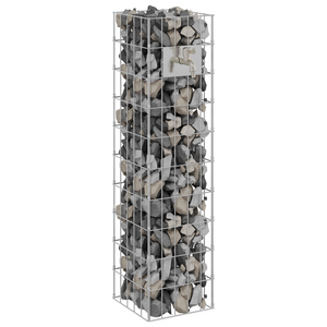 Colonna Gabion con Rubinetto 100x25x25 cm Acciaio Inossidabile