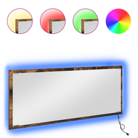 Specchio da bagno LED Rovere affumicato 90x8,5x37 cm Legno ingegnerizzato