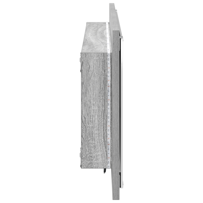 Specchio da Bagno con Luce LED Grigio Sonoma 90x8,5x37 cm