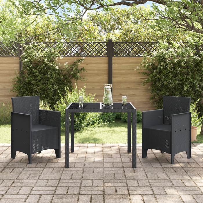Sedie da Giardino 2 pcs Antracite Poli Rattan