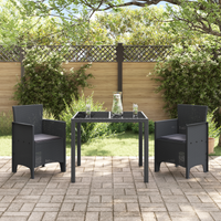 Sedie da Giardino con Cuscini 2 pcs Antracite Poly Rattan